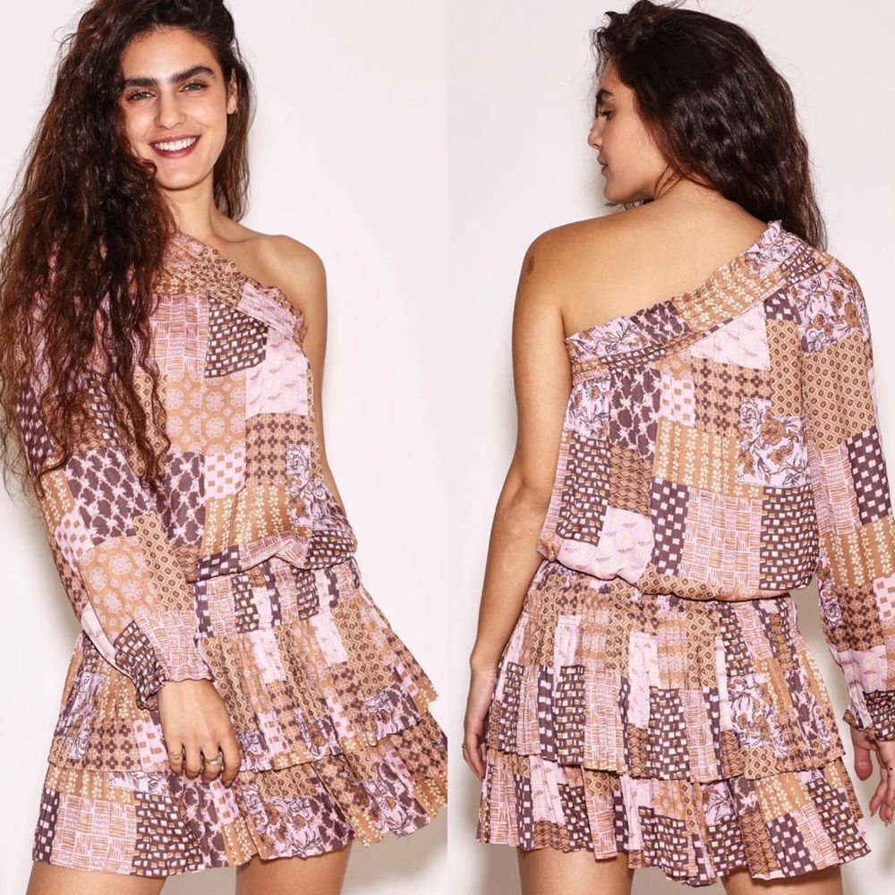 Anthropologie current air one shoulder Palm Springs mini dress women’s size M